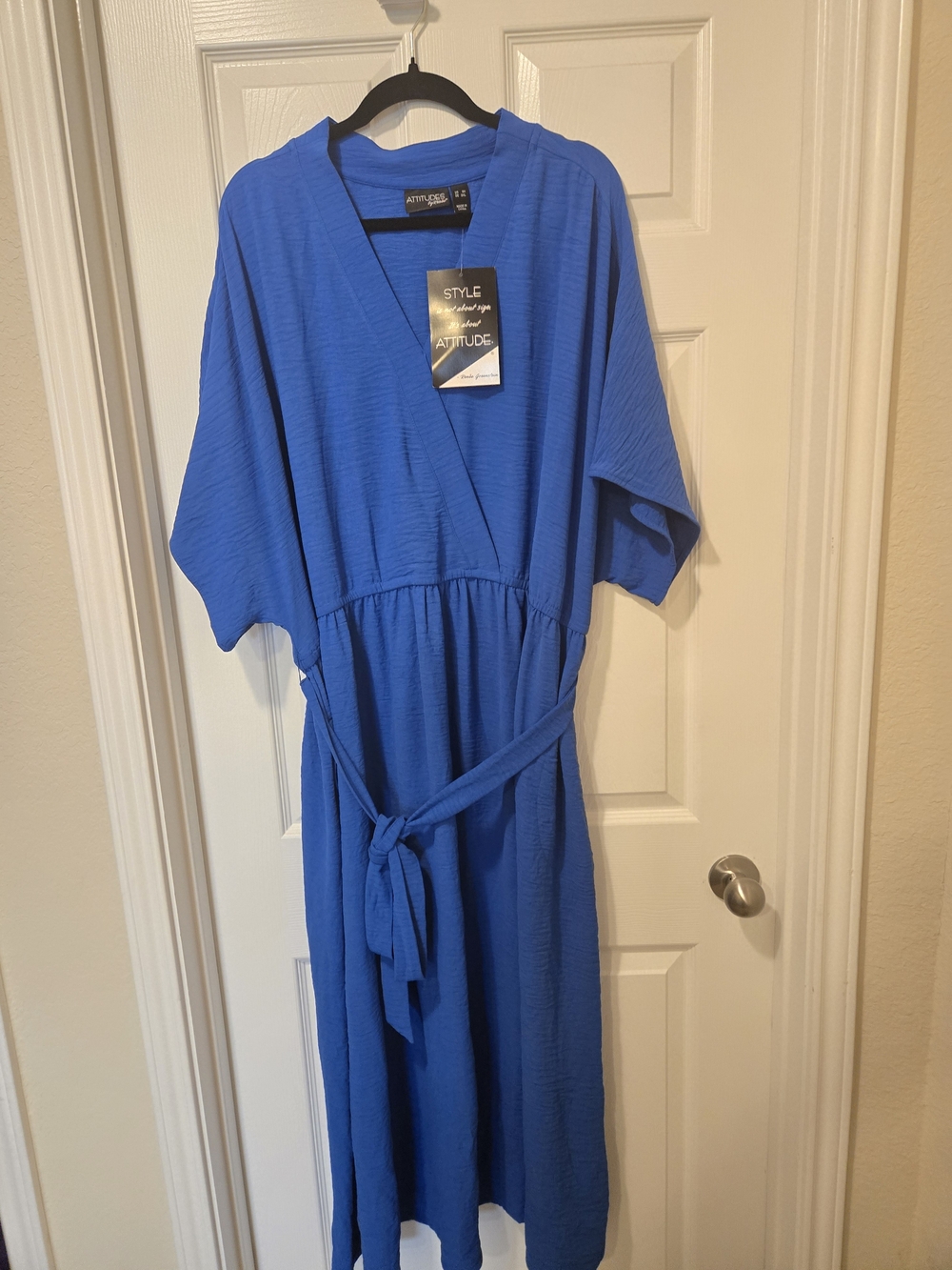 Attitudes by Renee Royal Blue Maxi Wrap Dress